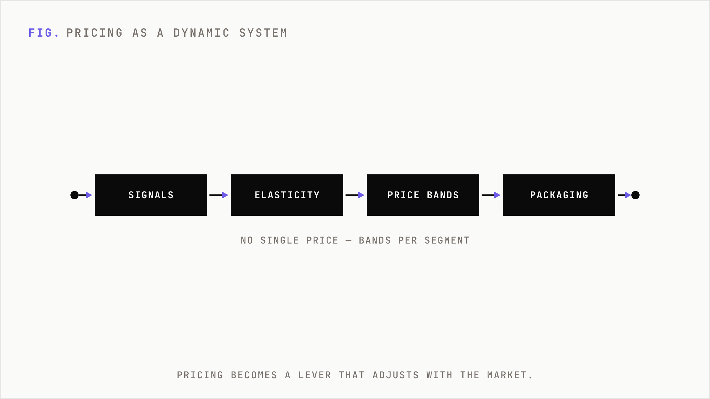 Pricing inputs flow through models into dynamic revenue-maximizing bands.
